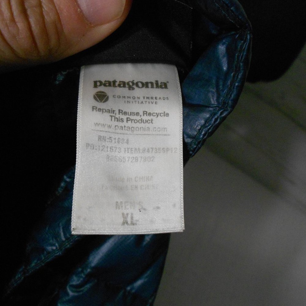 Patagonia Blue Puffer Pullover 1/2 Zip Jacket Mens Sz. XL GOOSE DOWN ULTRA LIGHT - Picture 15 of 15